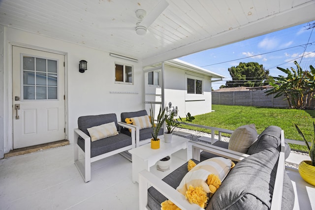 407 Riverside Dr, Palm Beach Gardens, FL 33410 - view of patio with outdoor lounge area and ceiling fan