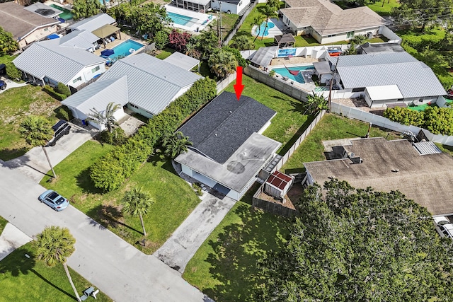 407 Riverside Dr, Palm Beach Gardens, FL 33410 - aerial view of residential area featuring a pool area