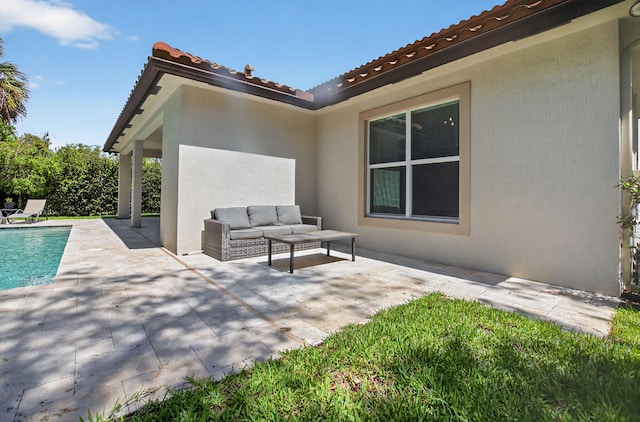 4652 Saxon Rd, Coconut Creek, FL 33073 - view of patio / terrace featuring outdoor lounge area and an outdoor pool