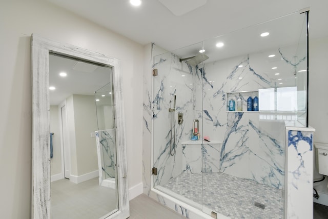 123 Lakeshore Dr Unit 1145, North Palm Beach, FL 33408 - bathroom with a marble finish shower and recessed lighting