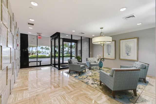 123 Lakeshore Dr Unit 1145, North Palm Beach, FL 33408 - building lobby featuring recessed lighting and crown molding