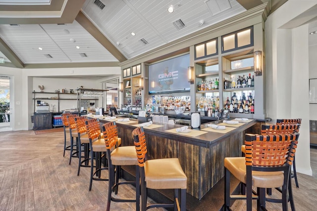 123 Lakeshore Dr Unit 1145, North Palm Beach, FL 33408 - community bar area featuring wood ceiling and wood finished floors