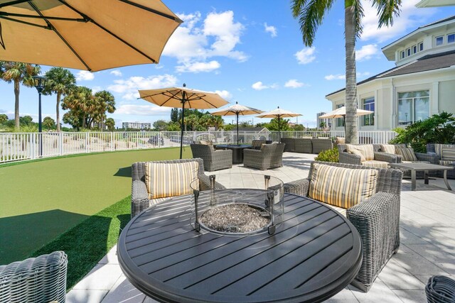 123 Lakeshore Dr Unit 1145, North Palm Beach, FL 33408 - view of patio / terrace with an outdoor hangout area and outdoor dining area