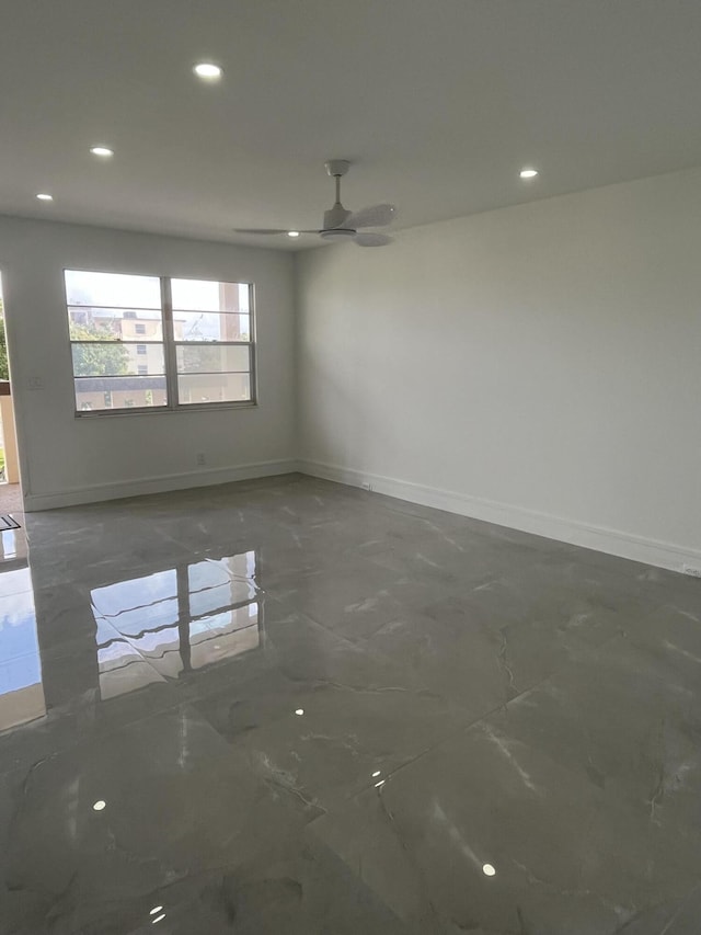 3033 Wolverton B, Boca Raton, FL 33434 - spare room with a ceiling fan and recessed lighting
