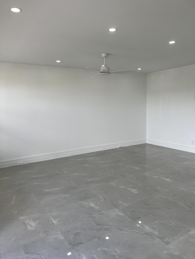 3033 Wolverton B, Boca Raton, FL 33434 - unfurnished room with a ceiling fan and recessed lighting