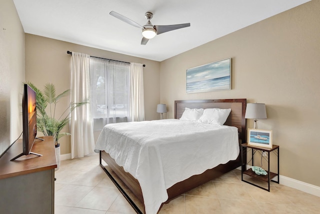 11013 Legacy Ln Unit 103, Palm Beach Gardens, FL 33410 - bedroom featuring light tile patterned floors and ceiling fan