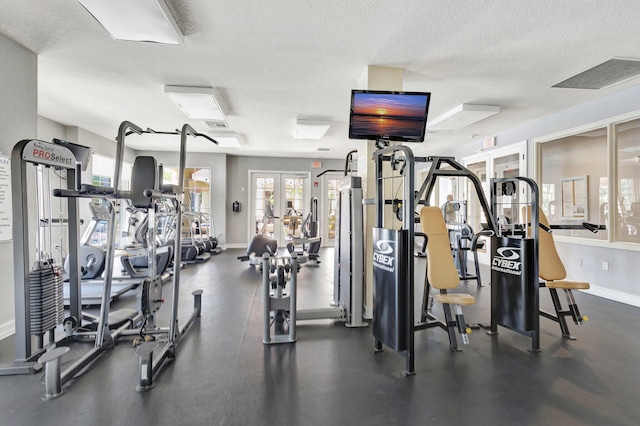 11013 Legacy Ln Unit 103, Palm Beach Gardens, FL 33410 - workout area with a textured ceiling