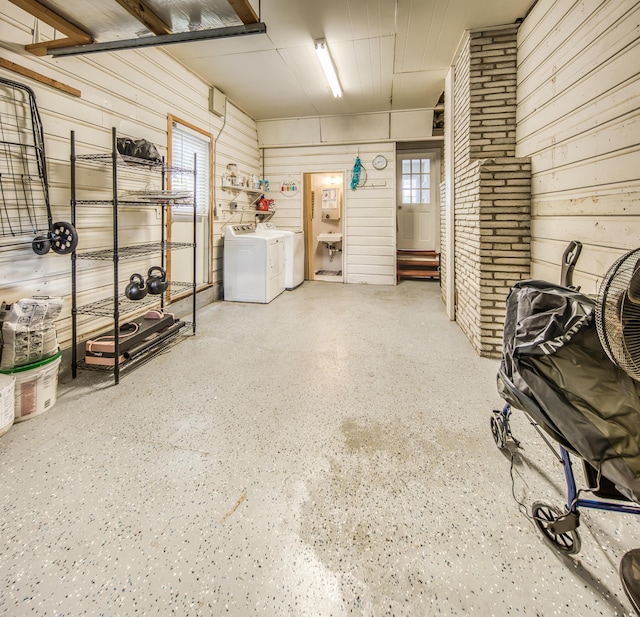 1714 N Palmway, Lake Worth Beach, FL 33460 - garage featuring independent washer and dryer and wood walls