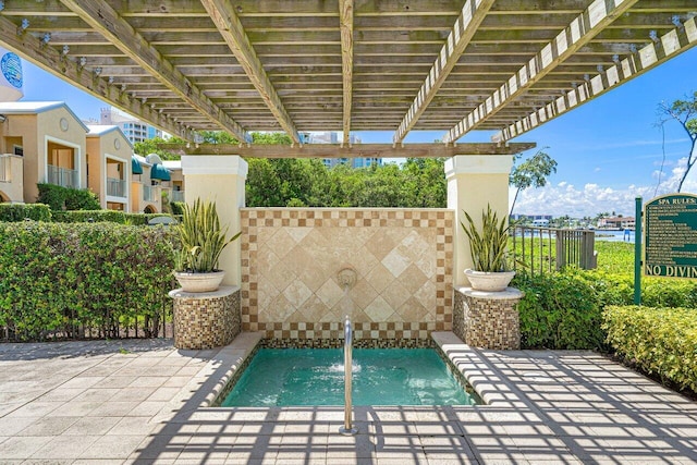 3606 S Ocean Blvd Unit 201, Highland Beach, FL 33487 - view of swimming pool with a pergola