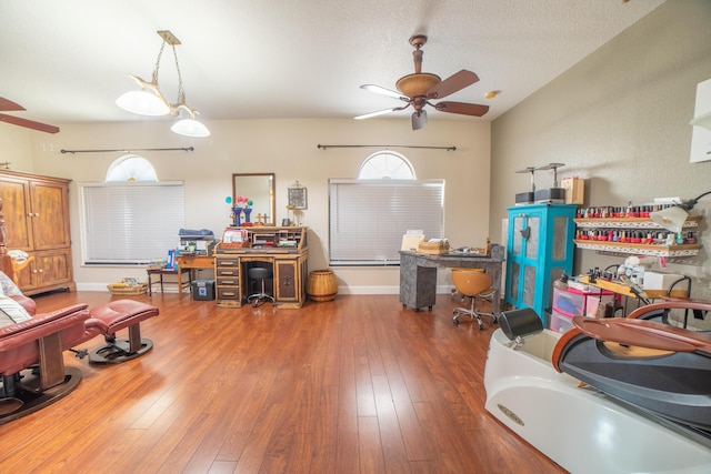 7611 SW 21st Pkwy, Okeechobee, FL 34974 - living room featuring ceiling fan and hardwood / wood-style flooring