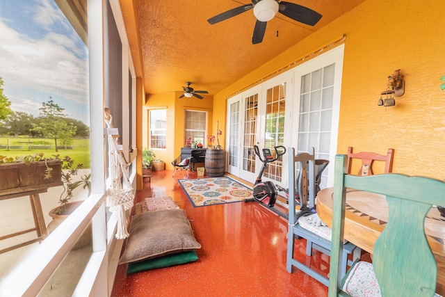 7611 SW 21st Pkwy, Okeechobee, FL 34974 - sunroom featuring french doors and a textured ceiling