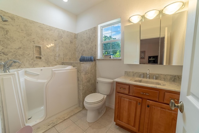 7611 SW 21st Pkwy, Okeechobee, FL 34974 - full bath with vanity, a bath, toilet, and tile patterned flooring