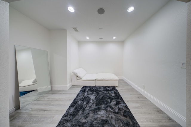 2364 Center Stone Ln, Riviera Beach, FL 33404 - sitting room featuring recessed lighting, baseboards, and light wood-style flooring