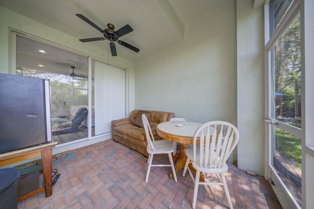 2364 Center Stone Ln, Riviera Beach, FL 33404 - sunroom featuring ceiling fan