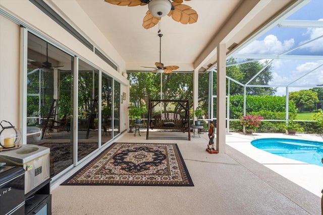 10312 Inverness Way, Port Saint Lucie, FL 34986 - unfurnished sunroom with a ceiling fan