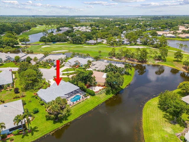 10312 Inverness Way, Port Saint Lucie, FL 34986 - aerial perspective of suburban area with a large body of water and a local golf course