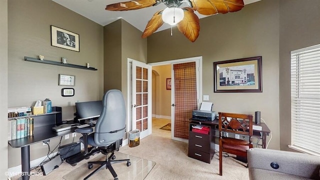 2127 NW Tilia Trl, Stuart, FL 34994 - home office featuring carpet flooring and ceiling fan