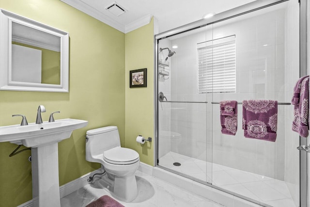 2650 Lake Shore Dr Unit 406, Riviera Beach, FL 33404 - full bath with crown molding and a stall shower