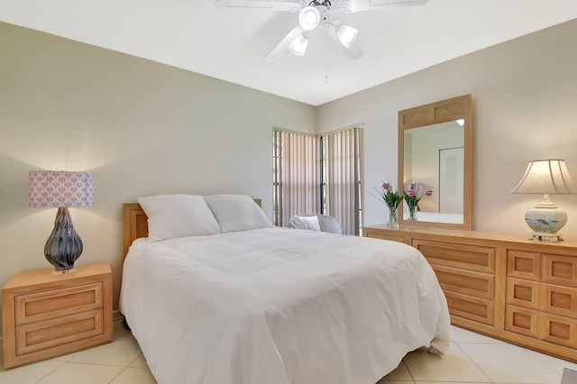 5319 Palmetto Palm Ct Unit A, Boynton Beach, FL 33437 - bedroom with light tile patterned floors and ceiling fan