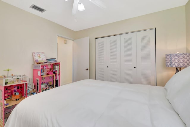 5319 Palmetto Palm Ct Unit A, Boynton Beach, FL 33437 - bedroom featuring a closet and a ceiling fan
