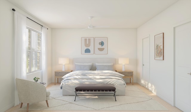 4572 SW Savona Blvd Unit 16, Port Saint Lucie, FL 34953 - carpeted bedroom featuring baseboards and ceiling fan