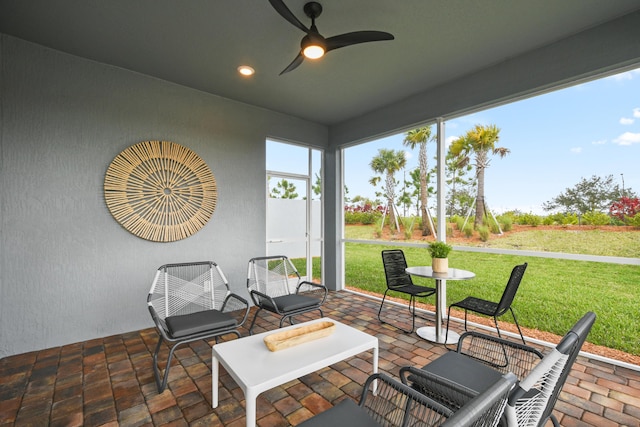 12755 SW Cattleya Ln Unit 224, Port Saint Lucie, FL 34987 - sunroom / solarium with ceiling fan