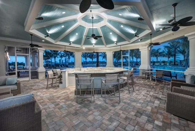 12755 SW Cattleya Ln Unit 224, Port Saint Lucie, FL 34987 - view of patio featuring a ceiling fan and an outdoor living space