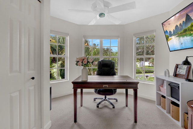 4220 NW 58th Ln, Boca Raton, FL 33496 - office area with carpet and a ceiling fan