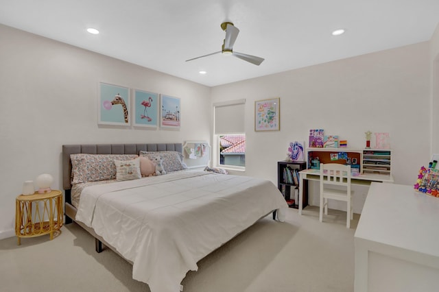 4220 NW 58th Ln, Boca Raton, FL 33496 - carpeted bedroom with recessed lighting and a ceiling fan