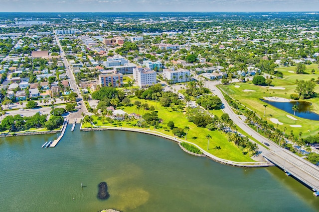 404 S M St Unit 1, Lake Worth Beach, FL 33460 - aerial view of property and surrounding area with a nearby body of water and a local golf course