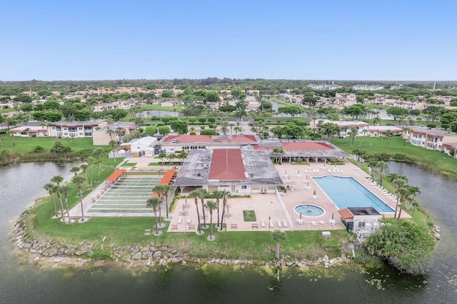 118 Lake Constance Dr Unit 118, West Palm Beach, FL 33411 - aerial view of property and surrounding area featuring a large body of water and a pool