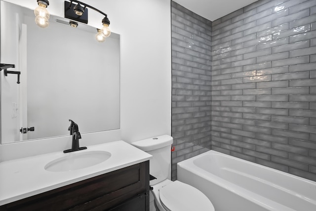 3571 SE Cobia Way, Stuart, FL 34997 - bathroom with toilet, vanity, and shower / bath combination