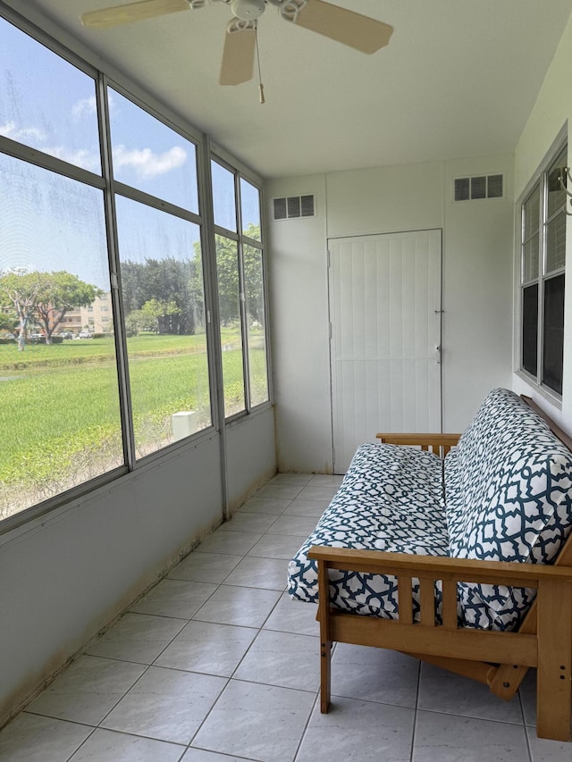 1041 Guildford C, Boca Raton, FL 33434 - sunroom / solarium featuring ceiling fan