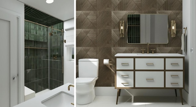 227 Greymon Dr, West Palm Beach, FL 33405 - full bath featuring vanity, toilet, and a tile shower