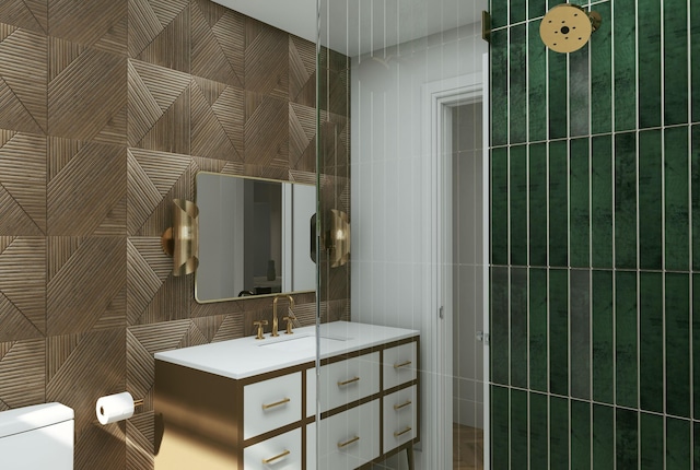 227 Greymon Dr, West Palm Beach, FL 33405 - full bath featuring vanity, toilet, and tile walls