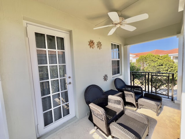 8300 NW 9th Ave, Boca Raton, FL 33487 - balcony featuring a ceiling fan