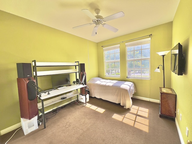 8300 NW 9th Ave, Boca Raton, FL 33487 - carpeted bedroom with baseboards and a ceiling fan