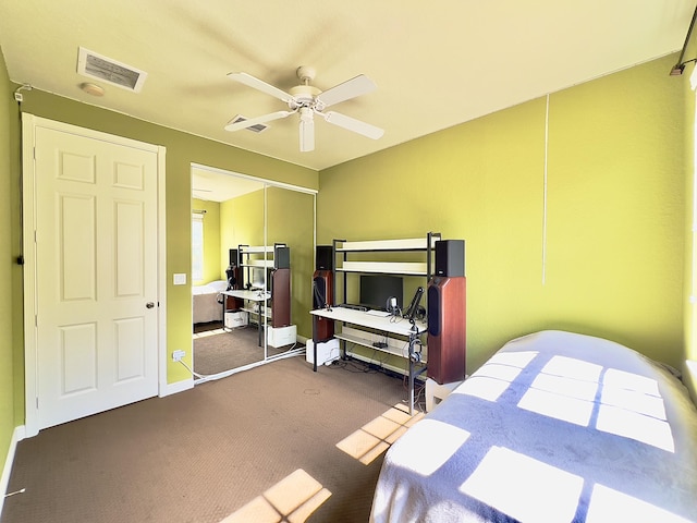 8300 NW 9th Ave, Boca Raton, FL 33487 - bedroom with carpet floors, a closet, ceiling fan, and baseboards