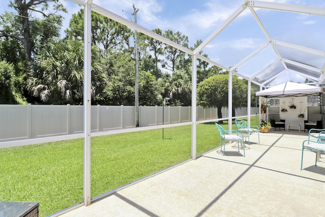 4393 SE Scotland Cay Way, Stuart, FL 34997 - unfurnished sunroom featuring vaulted ceiling