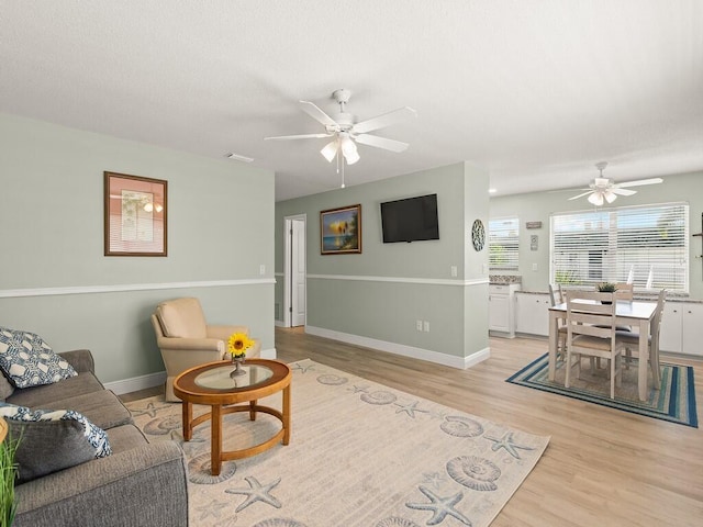 2800 Indian River Blvd Unit J6, Vero Beach, FL 32960 - living room featuring ceiling fan and light wood-style flooring