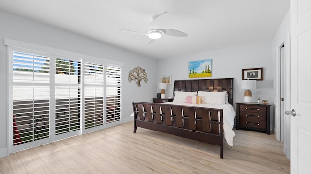 21415 Campo Allegro Dr, Boca Raton, FL 33433 - bedroom featuring light wood-style flooring and a ceiling fan