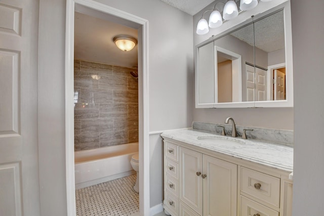 5500 NW 2nd Ave Three, Unit Three, Boca Raton, FL 33487 - full bathroom with toilet, vanity, shower / washtub combination, and a textured ceiling