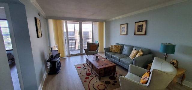 8 Royal Palm Way Unit 6040, Boca Raton, FL 33432 - living area with ornamental molding and wood finished floors