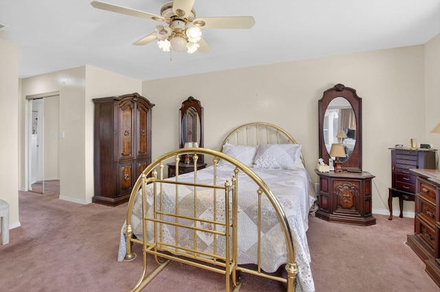 9645 Carousel Cir N, Boca Raton, FL 33434 - carpeted bedroom with baseboards and a ceiling fan