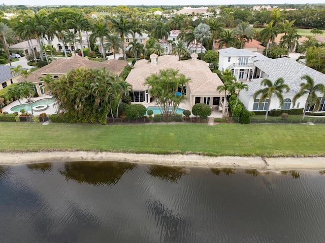 123 Grand Palm Way, Palm Beach Gardens, FL 33418 - aerial perspective of suburban area featuring a pool area and a large body of water