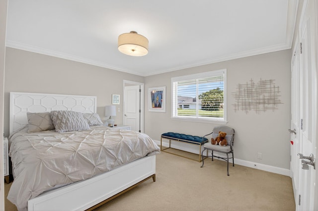 3765 Canterbury Ct, Boca Raton, FL 33434 - bedroom featuring ornamental molding and light carpet