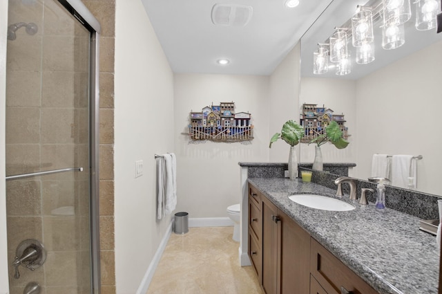 3765 Canterbury Ct, Boca Raton, FL 33434 - full bathroom with vanity, a tile shower, and tile patterned flooring