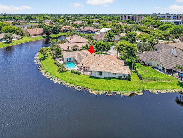 3765 Canterbury Ct, Boca Raton, FL 33434 - aerial view of residential area with a nearby body of water and a pool area