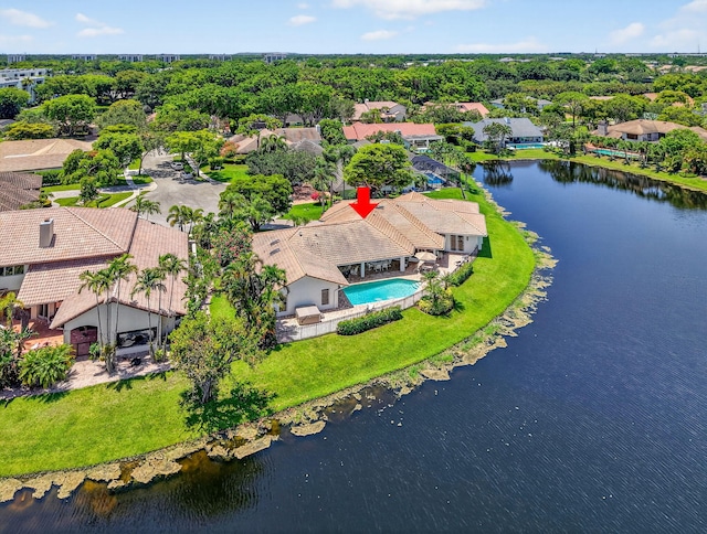 3765 Canterbury Ct, Boca Raton, FL 33434 - aerial perspective of suburban area with a pool and a nearby body of water