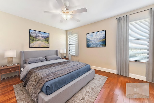 2850 NW 15th St, Delray Beach, FL 33445 - bedroom featuring baseboards, wood finished floors, and ceiling fan